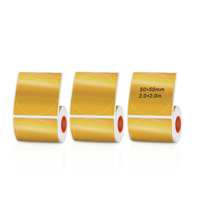 Gold Laser Holographic Thermal Labels 3 Rolls Set For SK20/SK35/SK45/SK27