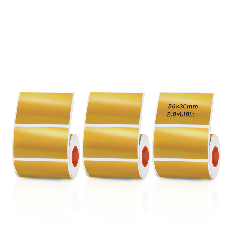Gold Laser Holographic Thermal Labels 3 Rolls Set For SK20/SK35/SK45/SK27