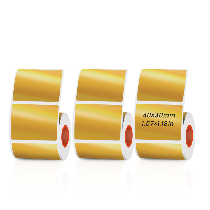 Gold Laser Holographic Thermal Labels 3 Rolls Set For SK20/SK35/SK45/SK27