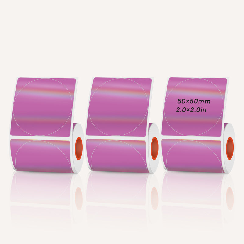Purple Laser Holographic Thermal Labels 3 Rolls Set For SK20/SK35/SK45/SK27