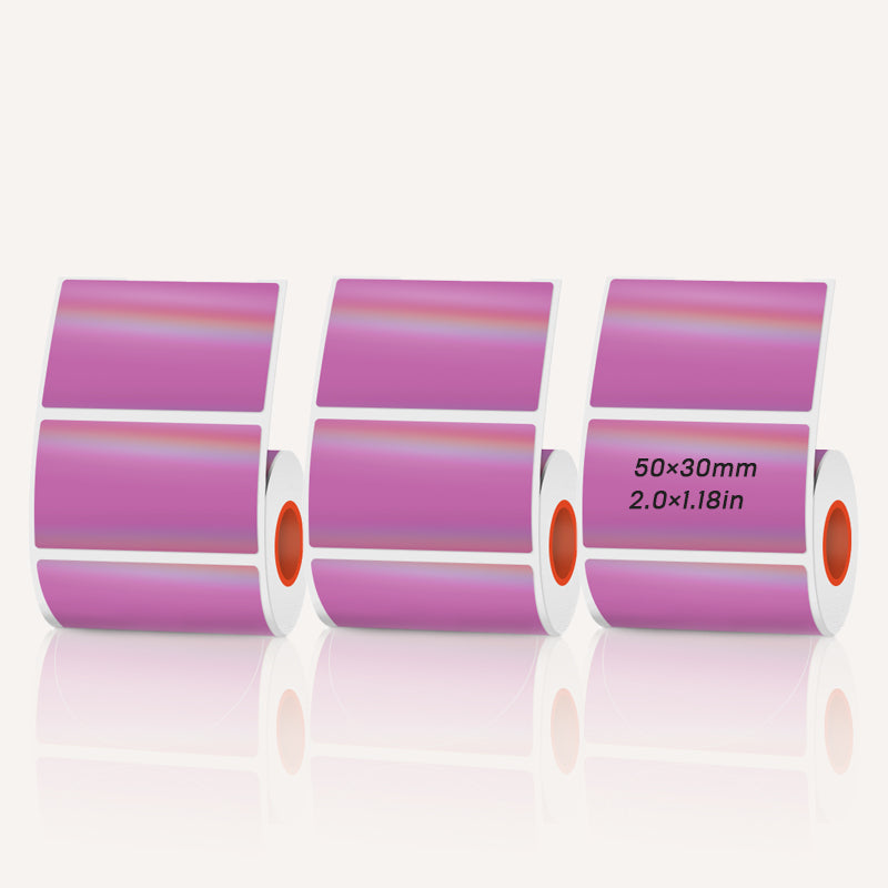 Purple Laser Holographic Thermal Labels 3 Rolls Set For SK20/SK35/SK45/SK27