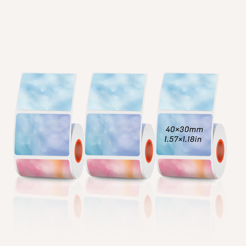 3 Types of Color-printed Thermal Labels 4 color Border, Name, Cloud For SK58/SK20/SK35/SK45/SK27