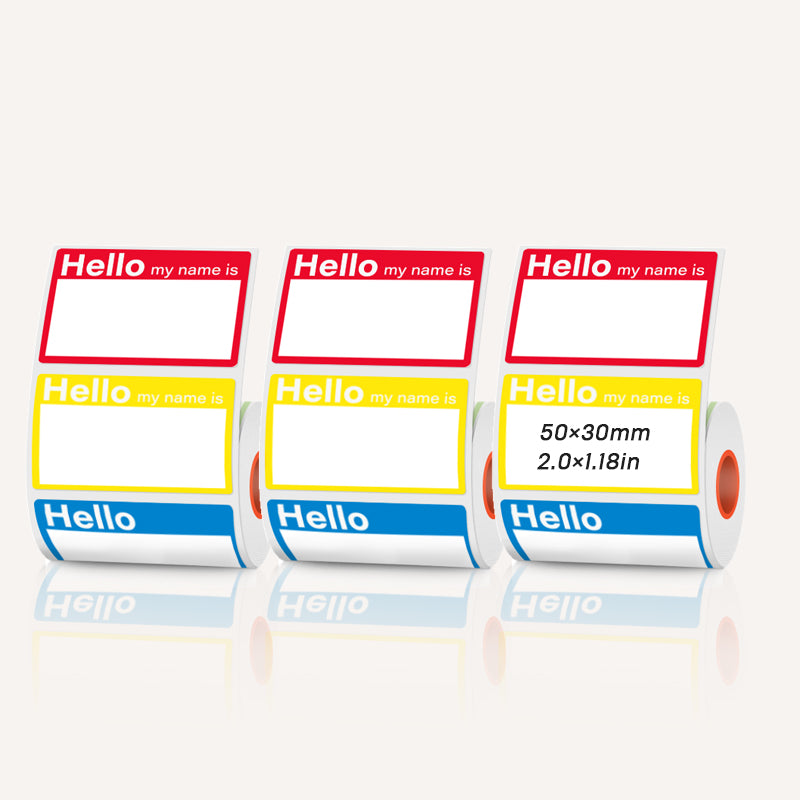 3 Types of Color-printed Thermal Labels 4 color Border, Name, Cloud For SK58/SK20/SK35/SK45/SK27