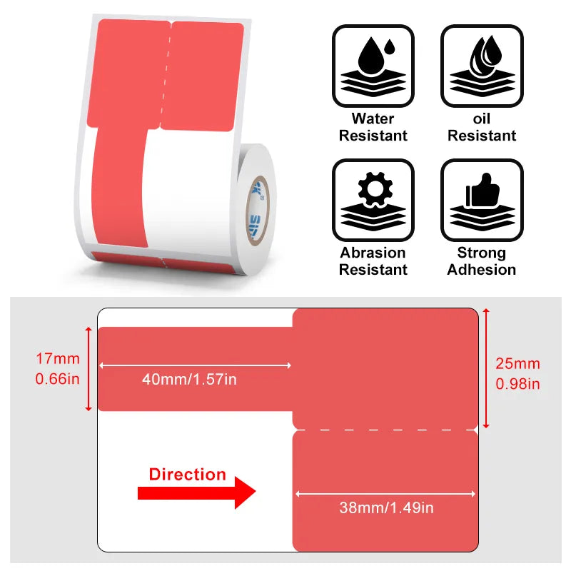Thermal cable label 25mmX38mm 5 colors inside-for SK58/SK20/SK35/SK45/SK27