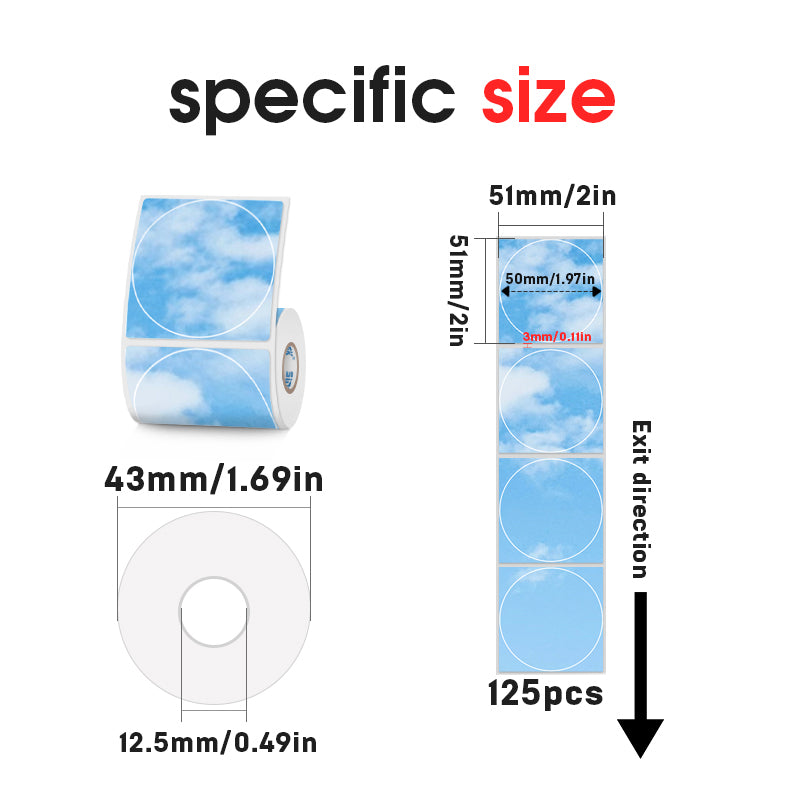 9-roll color thermal label paper compatible with SK58/SK20/SK35/SK45 thermal label printer（Australia Local Shipment）