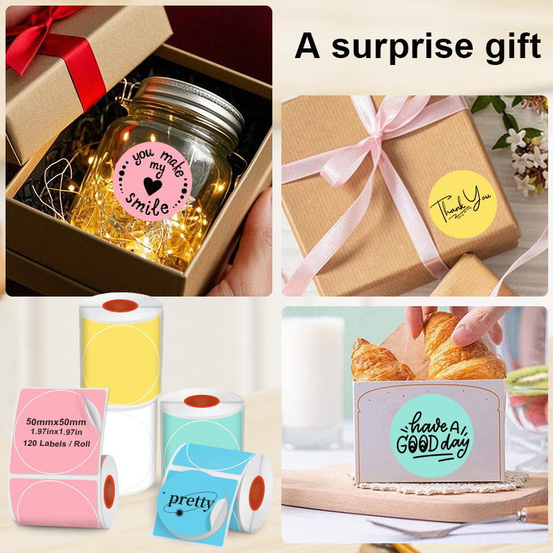 5-roll circular colored 50mm X50mm (1.97 "X1.97") thermal label paper（Australia Local Shipment）