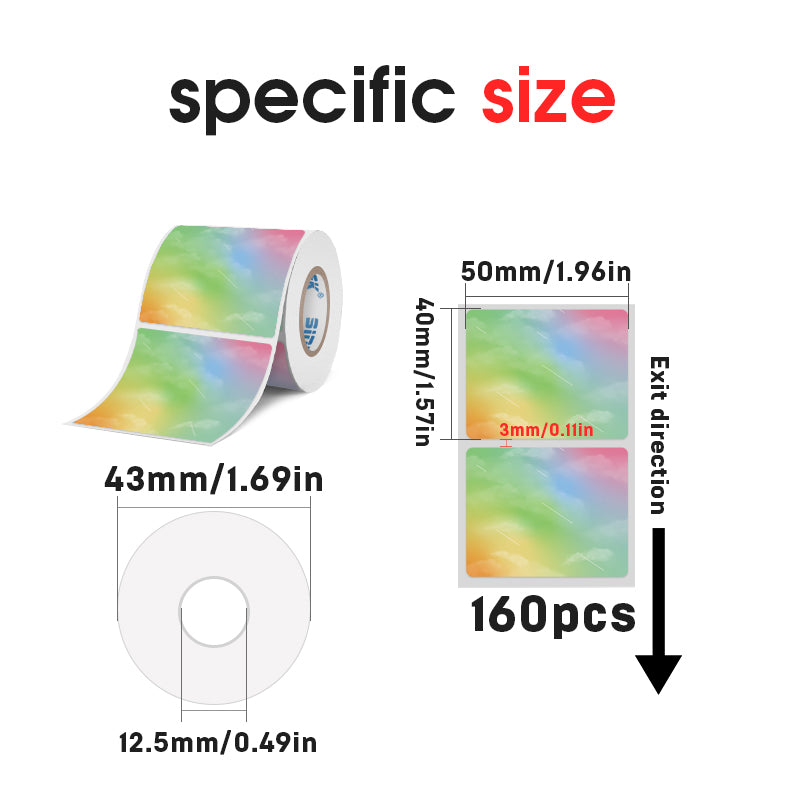 8 rolls of color thermal labels, multi-purpose labels (Australia Local Shipment)