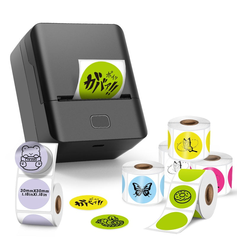 SK20 Portable Thermal Printer with 6 Rolls 30mm Round Label（SA Local Shippment）