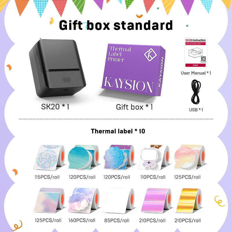 KAYSION SK20 Portable Thermal Printer Gift Set