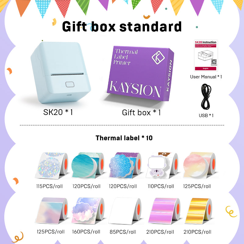 KAYSION SK20 Portable Thermal Printer Gift Set