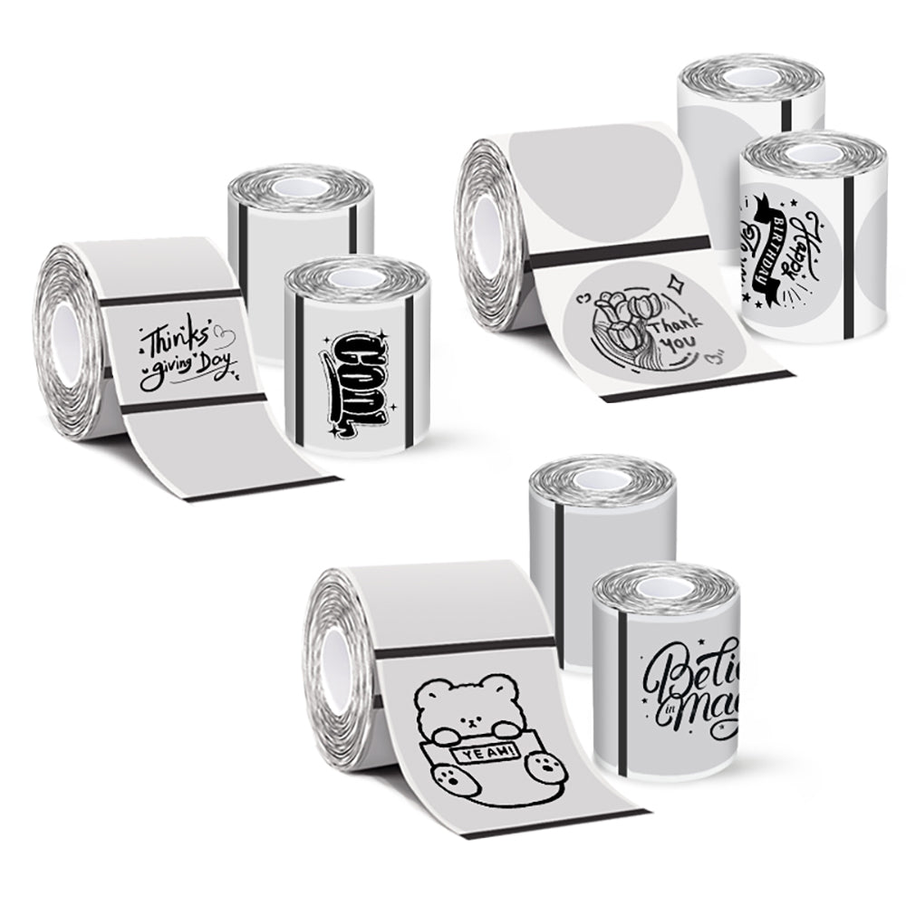 3-Roll Transparent Thermal Label Set(US Local Shippment)