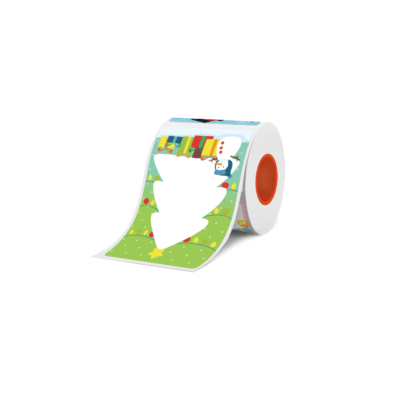 KAYSION 3-Roll Pack of Cute Christmas-Themed Thermal Labels For SK58/SK20/SK35/SK45/SK27