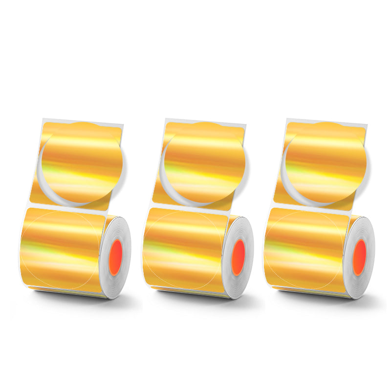 Gold Laser Holographic Thermal Labels 3 Rolls Set For SK20/SK35/SK45/SK27