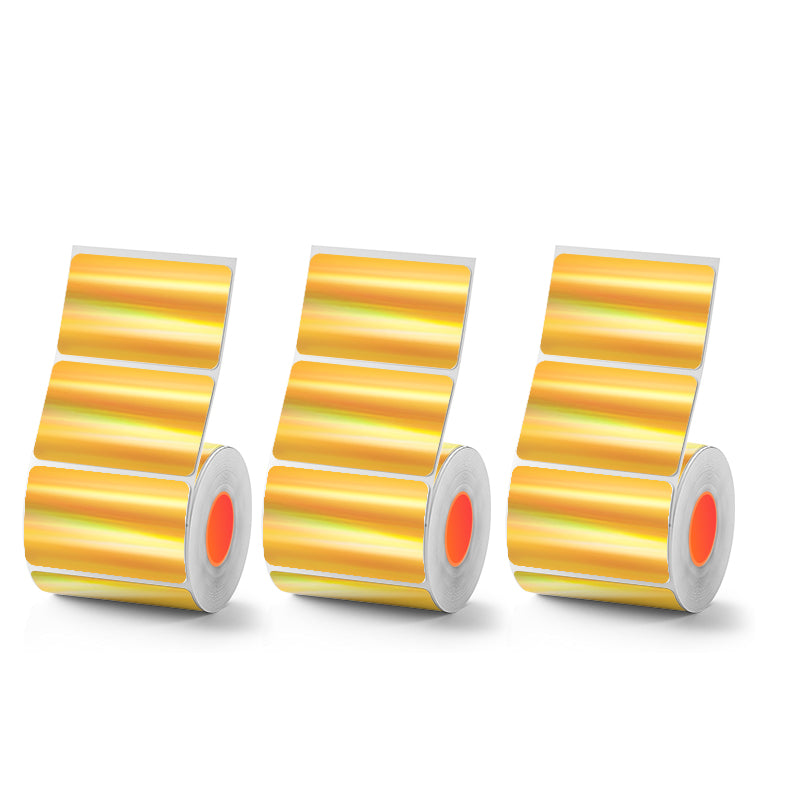 Gold Laser Holographic Thermal Labels 3 Rolls Set For SK20/SK35/SK45/SK27