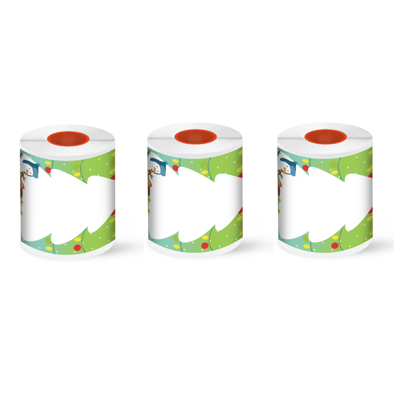 KAYSION 3-Roll Pack of Cute Christmas-Themed Thermal Labels For SK58/SK20/SK35/SK45/SK27