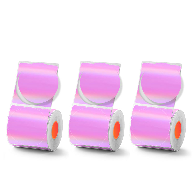 Purple Laser Holographic Thermal Labels 3 Rolls Set For SK20/SK35/SK45/SK27
