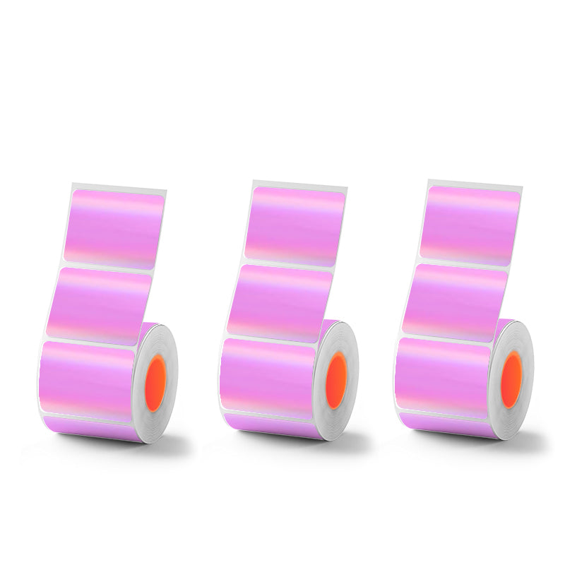 Purple Laser Holographic Thermal Labels 3 Rolls Set For SK20/SK35/SK45/SK27