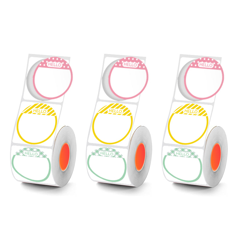 2 Types Round 30mm Thermal Label 3 Rolls Set For SK58/SK20/SK35/SK45/SK27