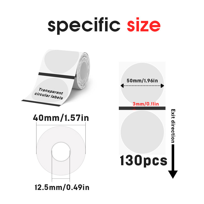 4 rolls of transparent thermal label paper, compatible with SK20, SK35, SK45(NZ Local Shippment)