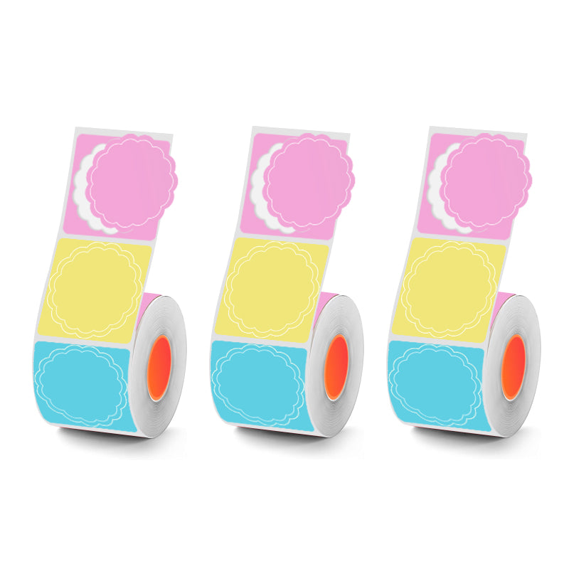 2 Types Round 30mm Thermal Label 3 Rolls Set For SK58/SK20/SK35/SK45/SK27