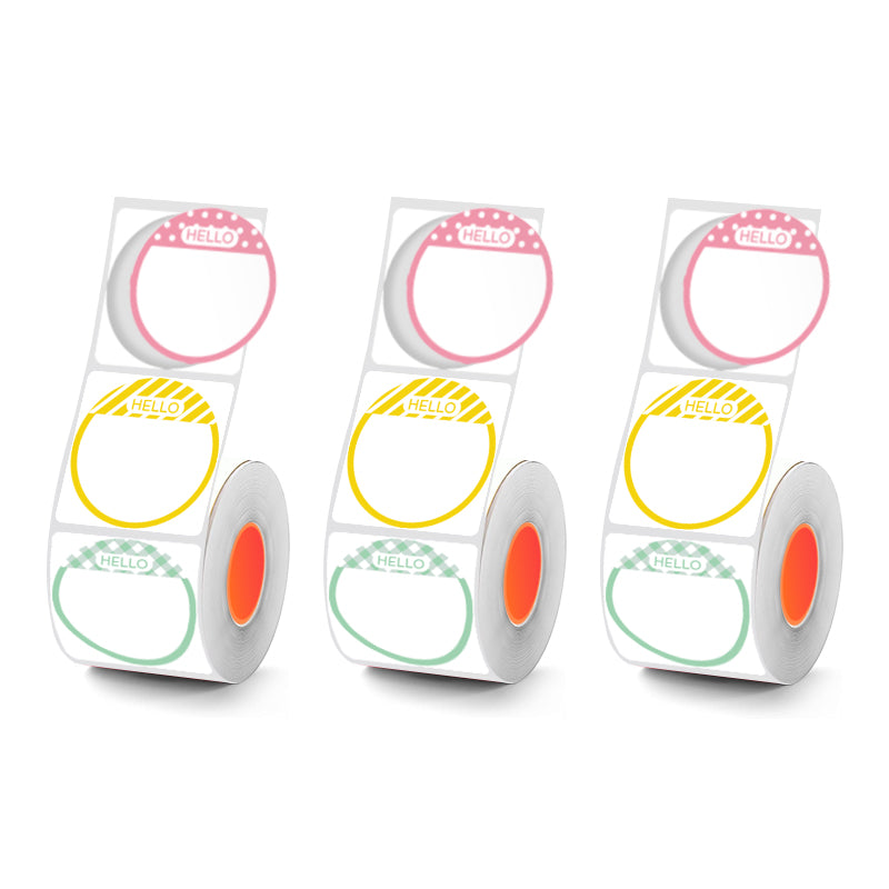 2 Types Round 30mm Thermal Label 3 Rolls Set For SK58/SK20/SK35/SK45/SK27