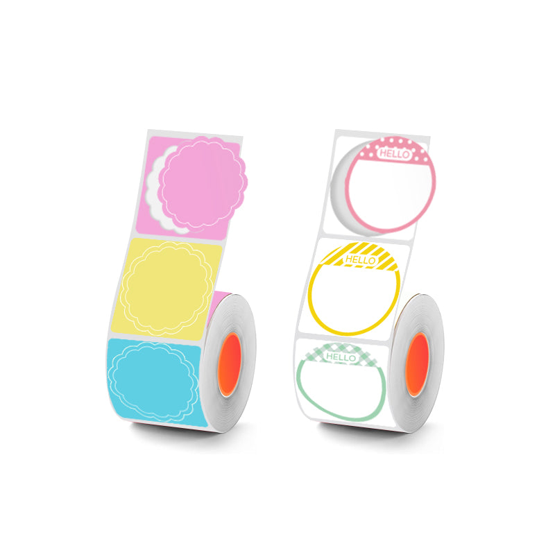 2 Types Round 30mm Thermal Label 3 Rolls Set For SK58/SK20/SK35/SK45/SK27