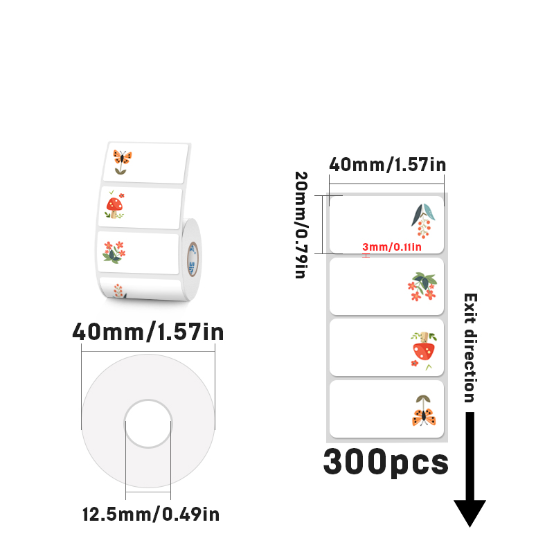 40mmX20mm Personalized thermal label