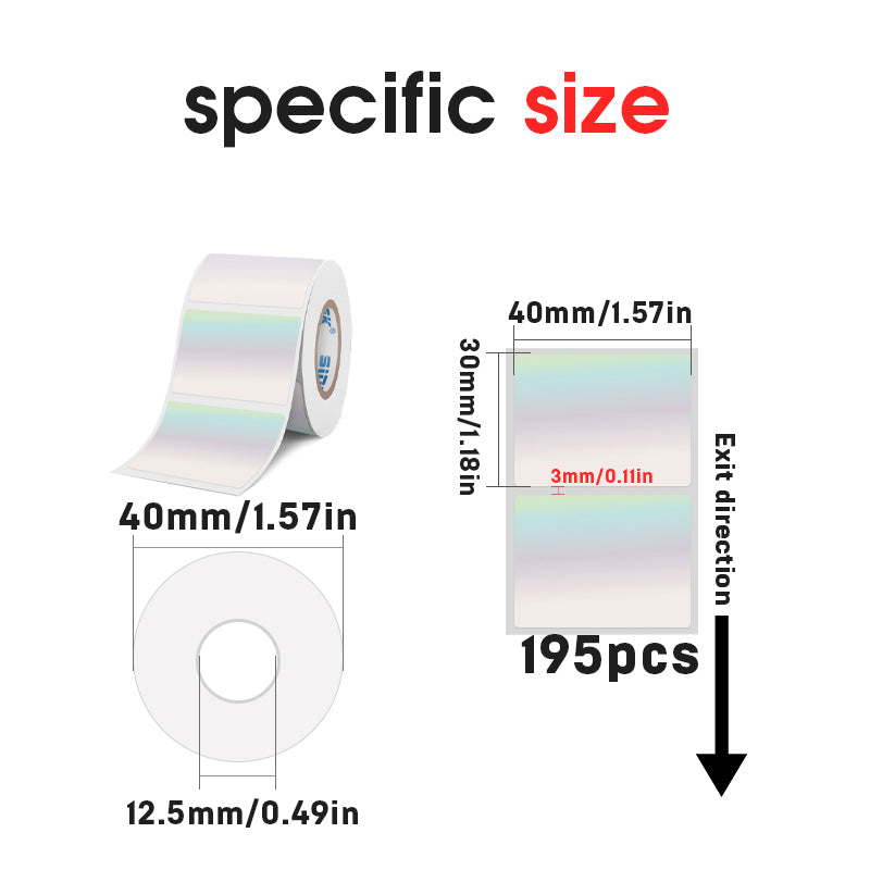 4 rolls of holographic laser thermal label paper, compatible with SK20, SK45, SK35 label manufacturers(NZ Local Shippment)