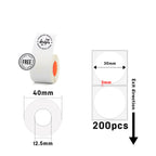 Circular white thermal label for SK/58/SK20/SK35/SK45/SK27