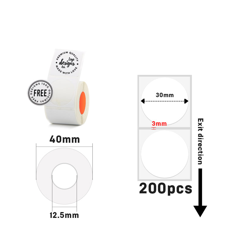 Circular white thermal label for SK/58/SK20/SK35/SK45/SK27