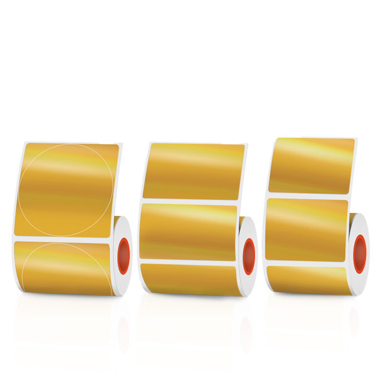Gold Laser Holographic Thermal Labels 3 Rolls Set For SK20/SK35/SK45/SK27