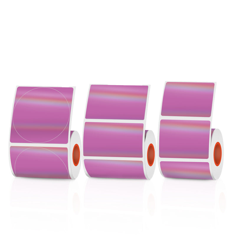 Purple Laser Holographic Thermal Labels 3 Rolls Set For SK20/SK35/SK45/SK27