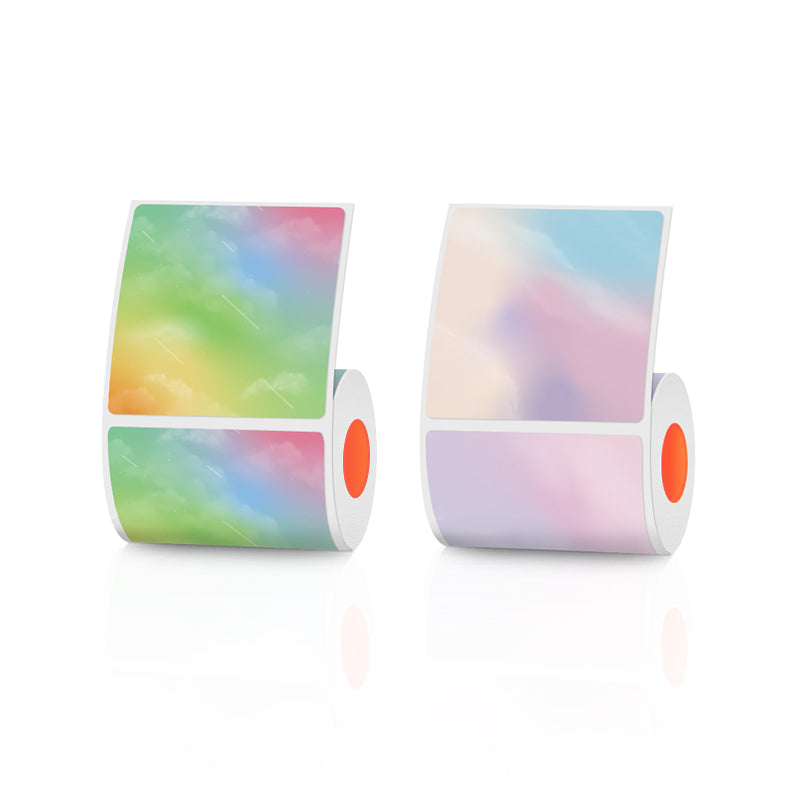 Square natural background thermal label