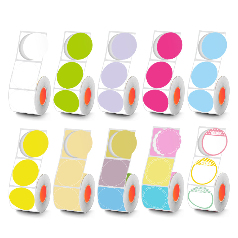 10-Roll Set of Colored Round Thermal Label(UK Local Shippment)