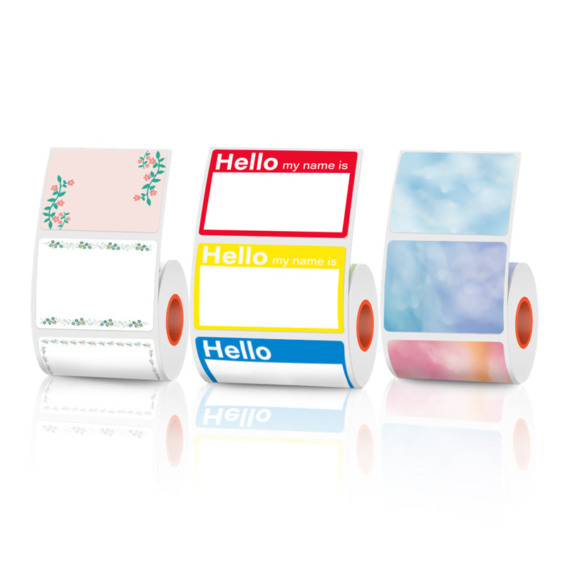 3 Types of Color-printed Thermal Labels 4 color Border, Name, Cloud For SK58/SK20/SK35/SK45/SK27