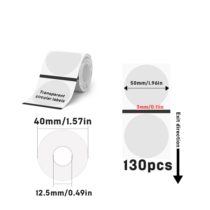 All Size Thermal Transparent PET Labels For SK20/SK35/SK45/SK27