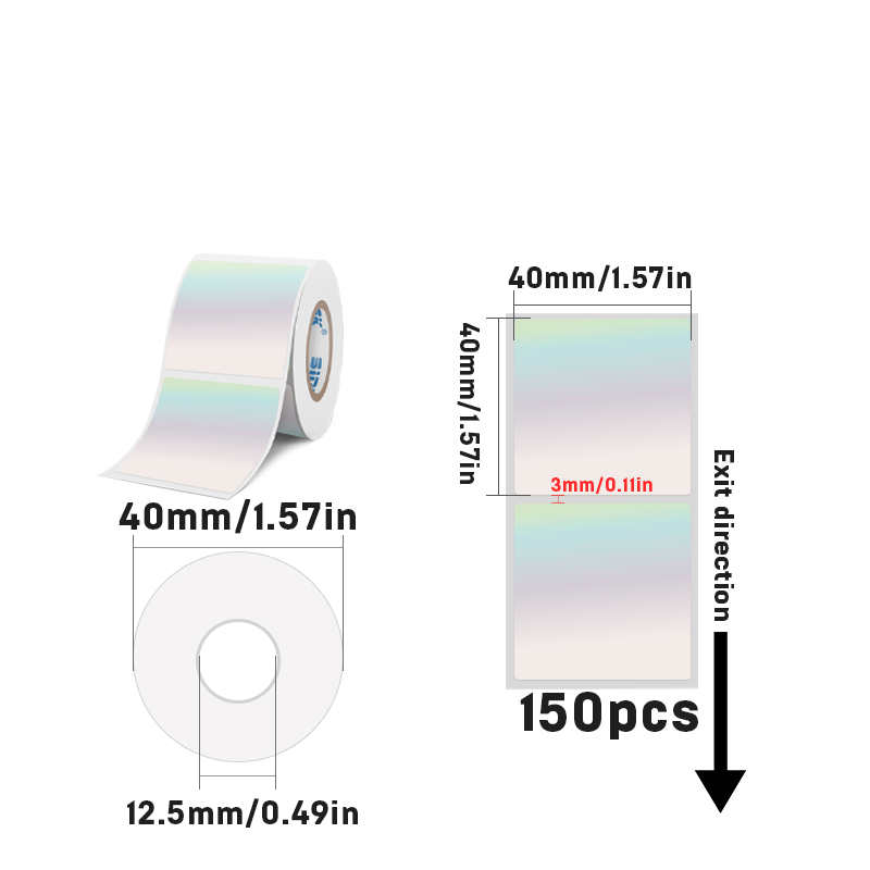 Laser Holographic Silvery Thermal Label For SK20/SK35/SK45/SK27