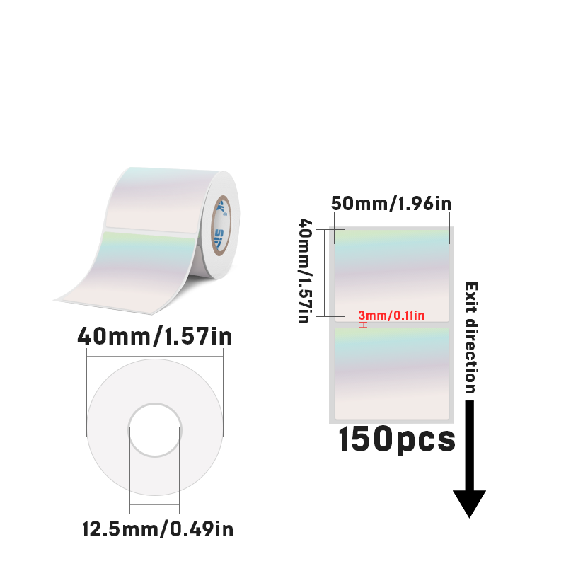 Laser Holographic Silvery Thermal Label For SK20/SK35/SK45/SK27