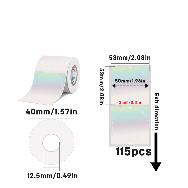 Laser Holographic Silvery Thermal Label For SK20/SK35/SK45/SK27