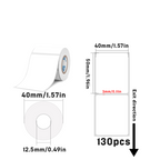 Rectangular white thermal label for SK/58/SK20/SK35/SK45/SK27