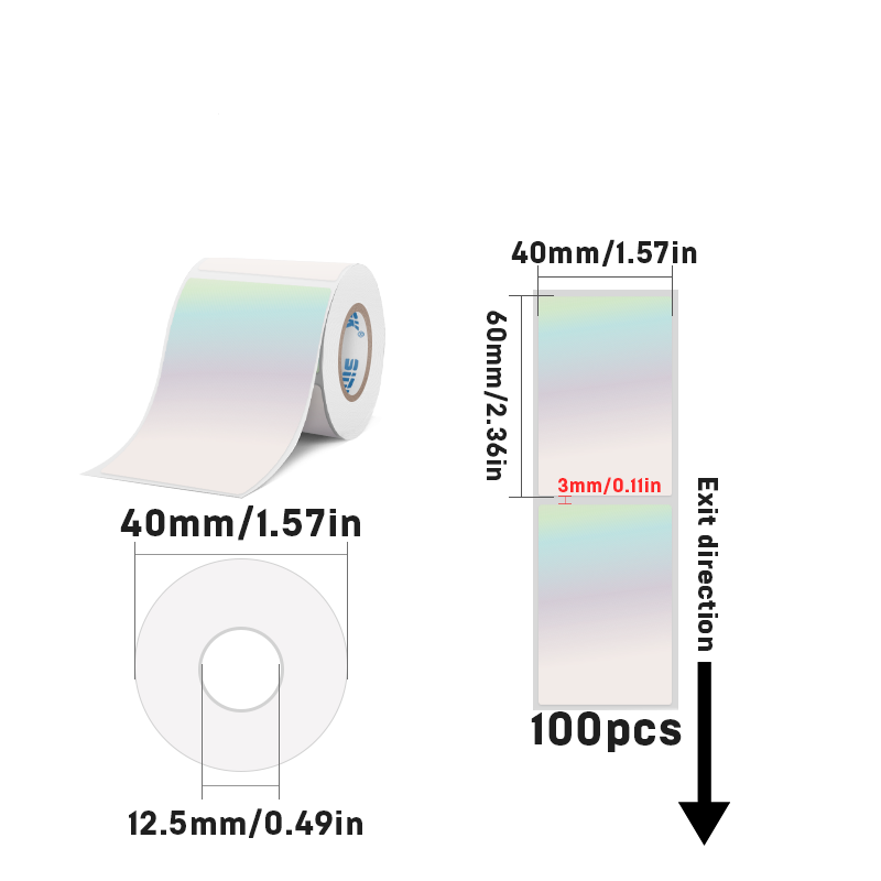 Laser Holographic Silvery Thermal Label For SK20/SK35/SK45/SK27