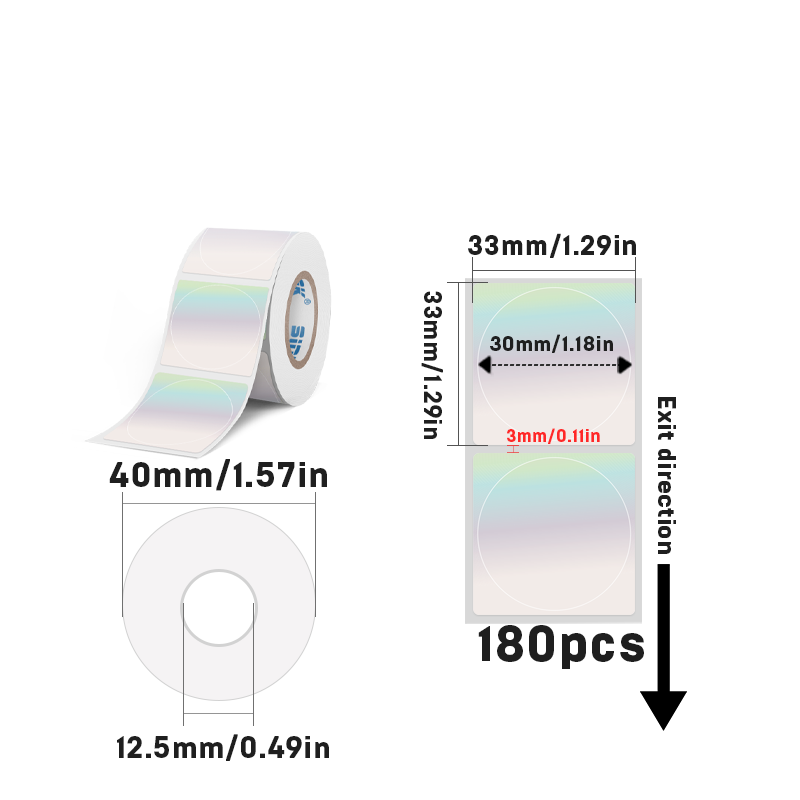 Laser Holographic Silvery Thermal Label For SK20/SK35/SK45/SK27