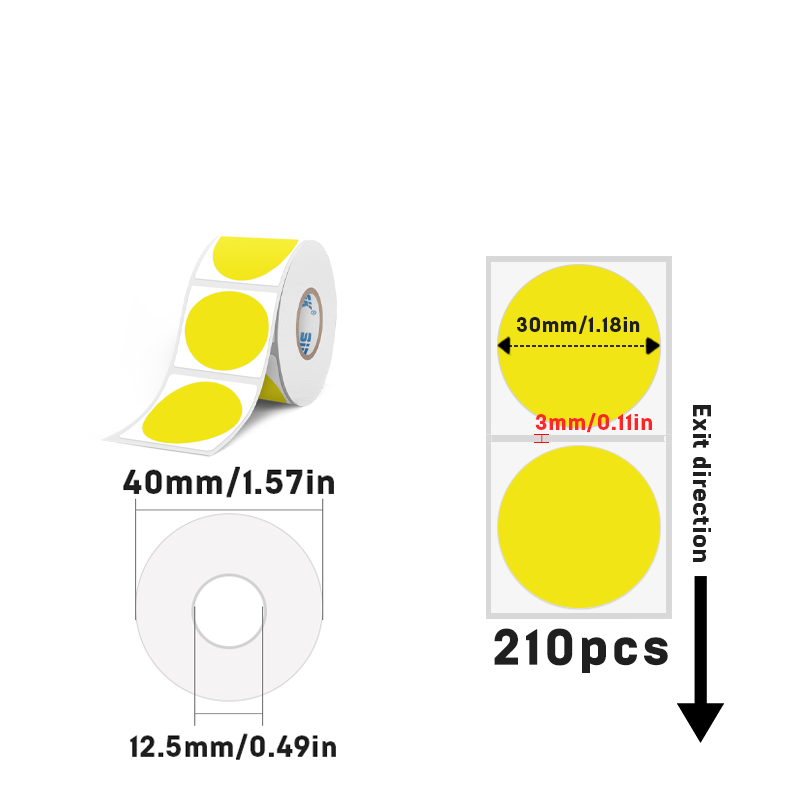 Thermal 30mm Diameter Round Label 6 colors inside For SK/58/SK20/SK35/SK45/SK27