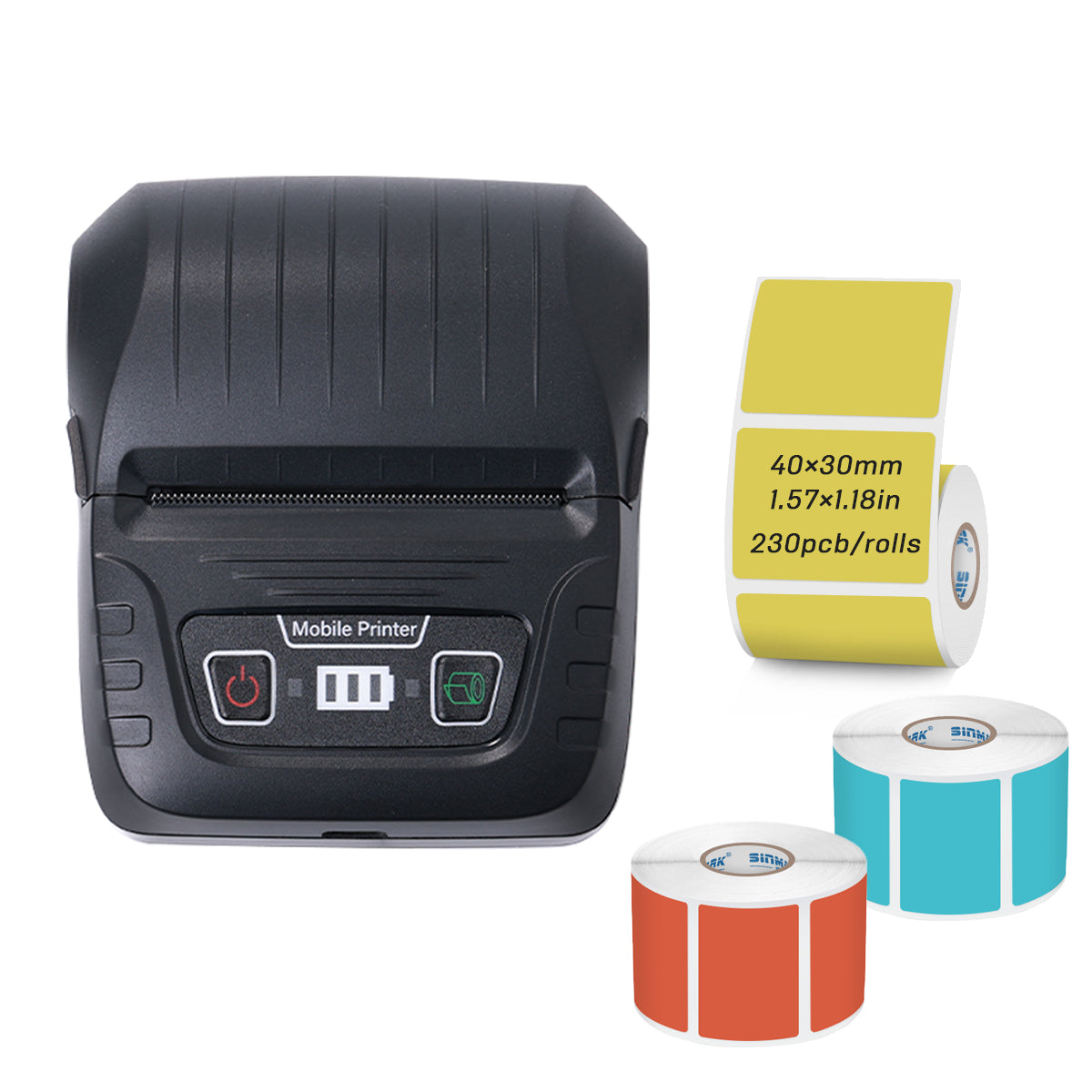 SK58 Mini Thermal Printer with 3 Rolls of Color Label(EU Local Shippment)