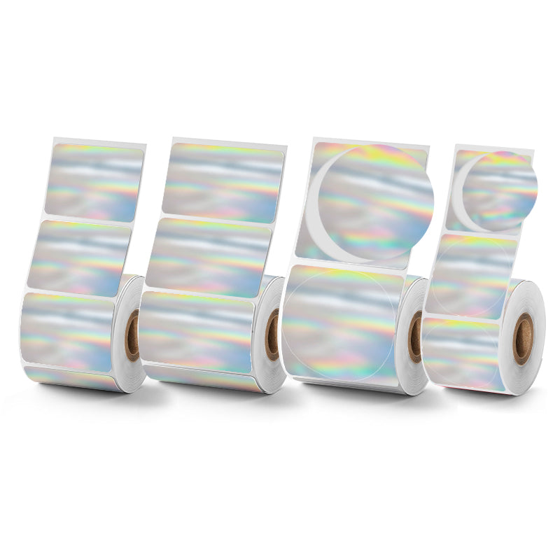 4 rolls of holographic laser thermal label paper, compatible with SK20, SK45, SK35 label manufacturers(NZ Local Shippment)