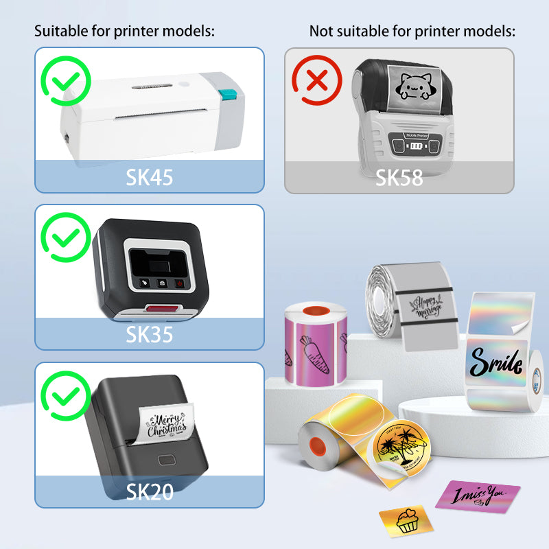 All Size Thermal Transparent PET Labels For SK20/SK35/SK45/SK27
