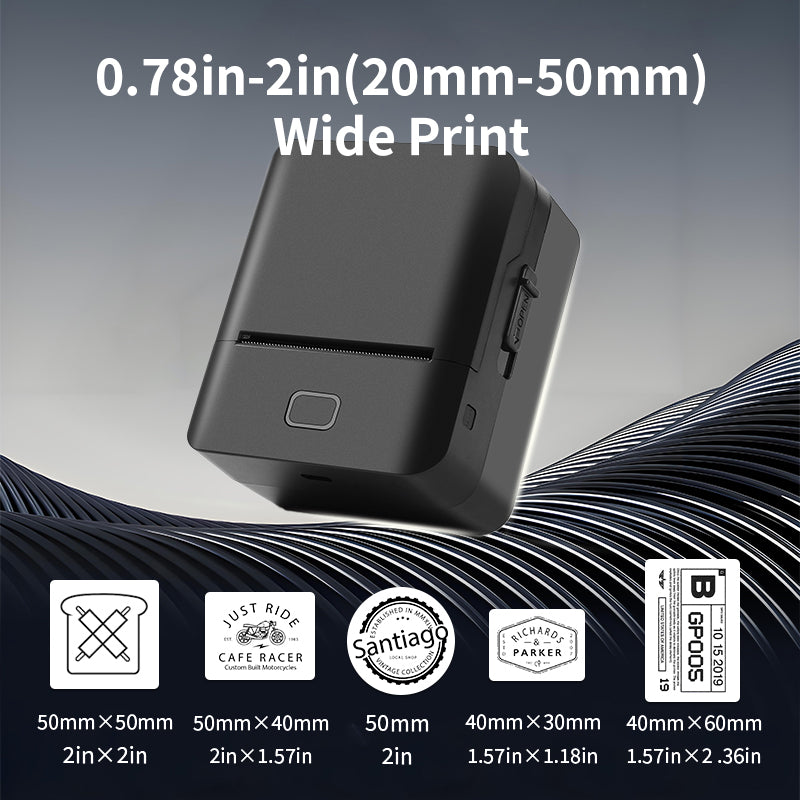 SK20 Mini Thermal Printer with 3 Rolls of Labels (1x White + 1x Holographic + 1x Transparent)(US Local Shippment)
