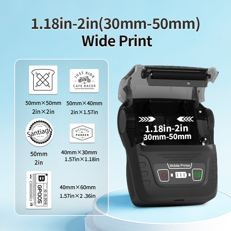 SK58 Portable Thermal Printer with 4 Rolls of White Labels and 1 Bag(EU Local Shippment)