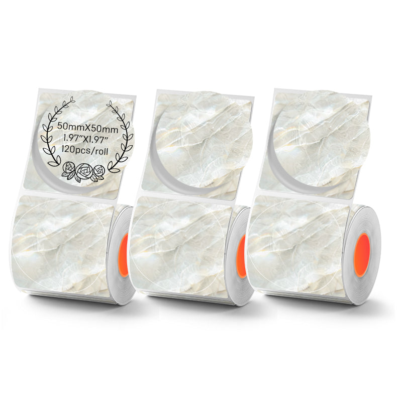 KAYSION 3 Rolls Round 50mm Thermal Label Paper For SK58/SK20/SK35/SK45/SK27