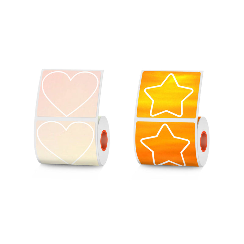 2 Types of 50mmx40mm Thermal Labels with Hearts, Stars For SK58/SK20/SK35/SK45/SK27